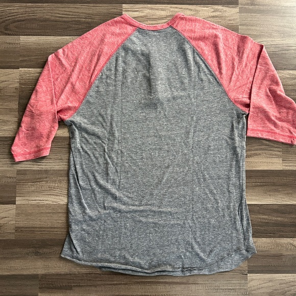 Heather Gray and Red Raglan Tee - Picture 3 of 3